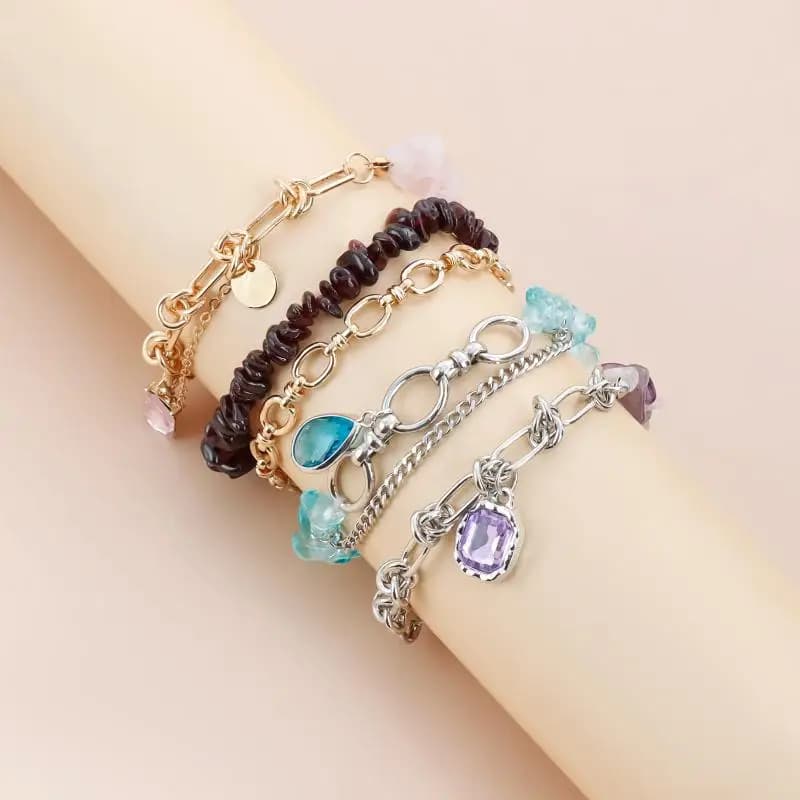【Nuovo】 Collana e bracciale geometrici con perline di forma irregolare alla moda per donna, accessori gioiello, regalo