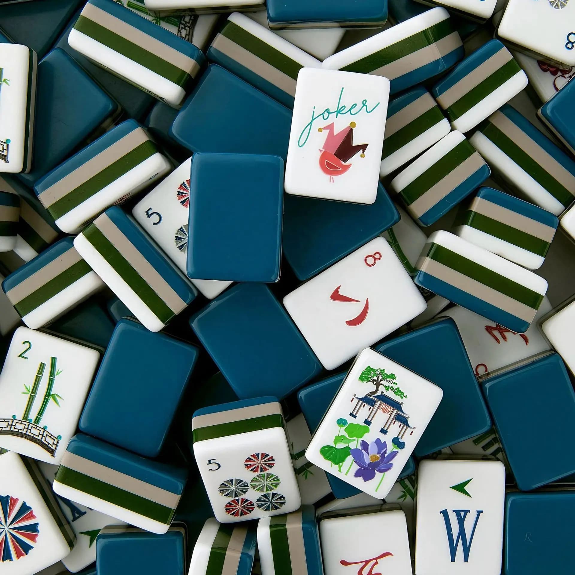 Custom Creative Hand Play Mahjong Tiles with English Numerals