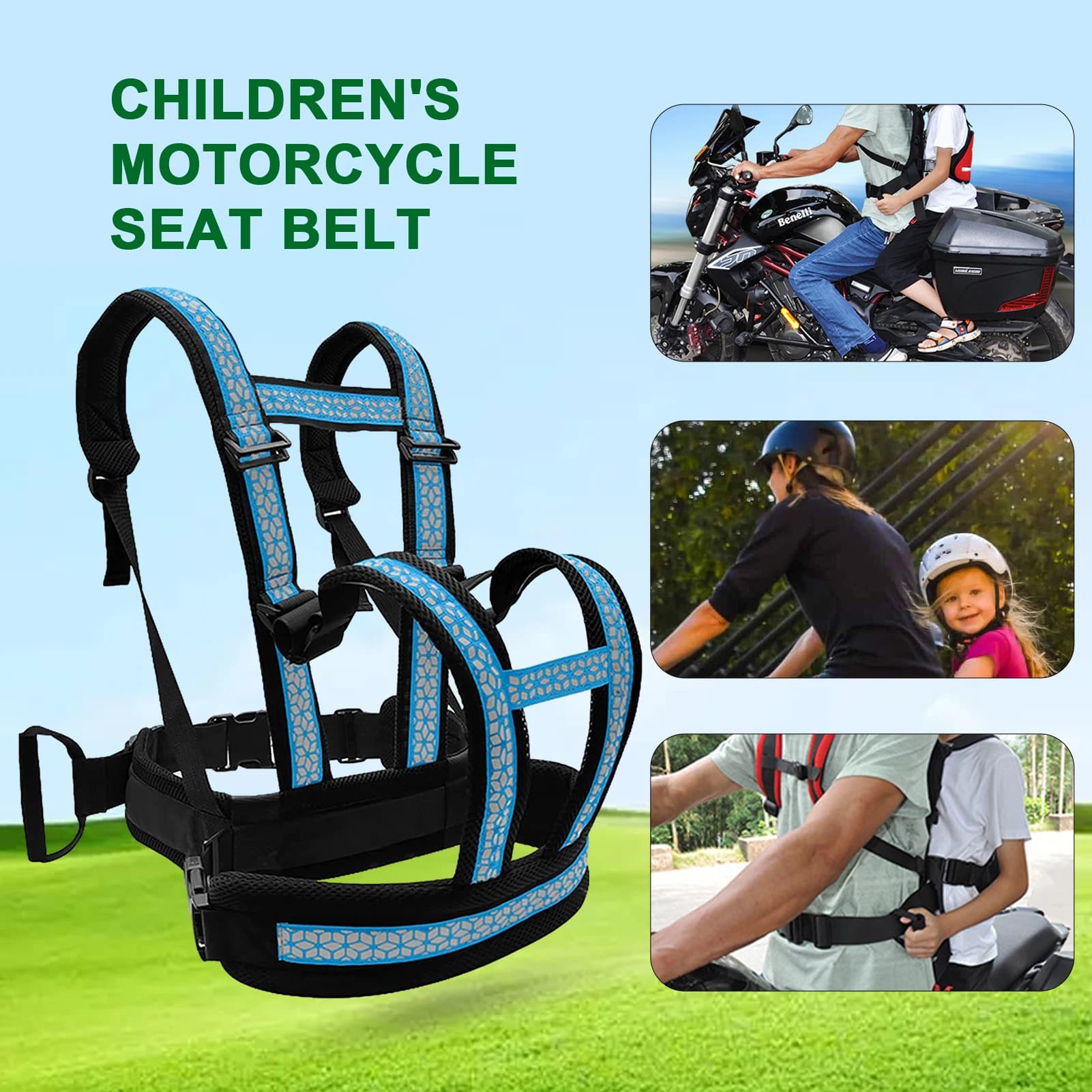 Seggiolino per bambini cintura per marsupio per auto elettrica imbracatura di sicurezza per moto cintura di protezione di sicurezza per seggiolino per bambini accessori per moto