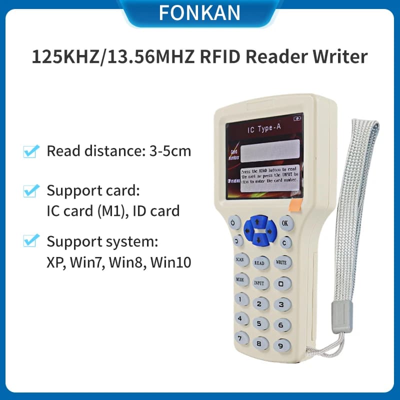 Lettore RFID NFC ID IC lettore 125KHZ 13,56 mhz Cavo USB per schermo LCD schede 125Khz 13,56 Mhz