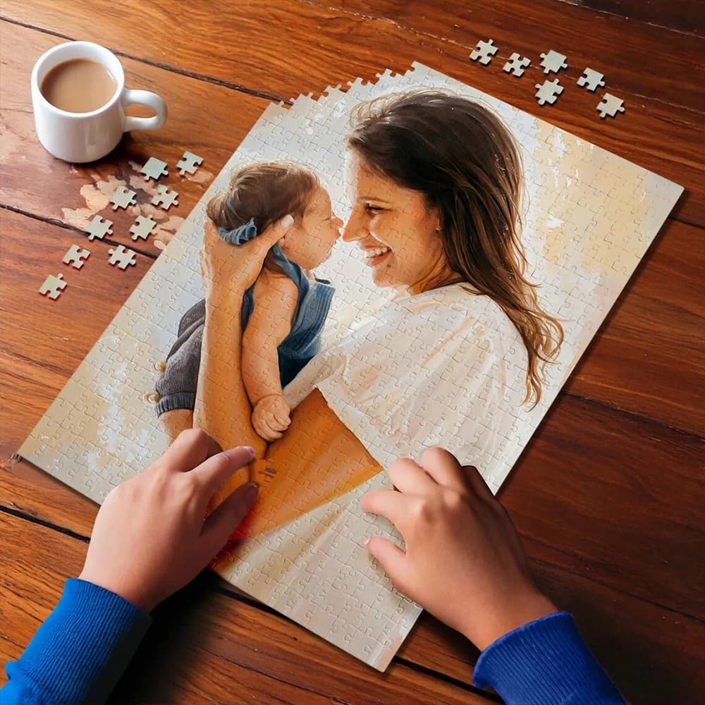35/300/500/1000pcs Personalized Custom Photo Puzzle Wedding Photo Customize Jigsaw Puzzle For Couples Couples Family Christmas