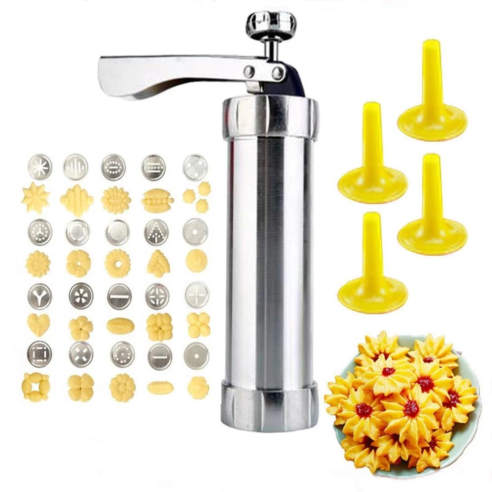 10/20 pz alluminio Cookie Maker Press Kit manuale Churros Maker Machine Christmas Spritz Cookie Press Gun strumenti di cottura