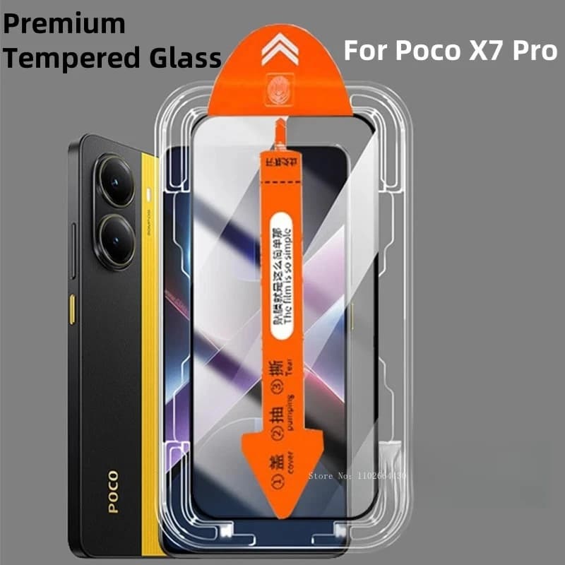 2PCS Facile Installazione di Vetro Per Xiaomi Poco X7 Pro 5G Polvere Bubble Protezione Dello Schermo Libero Poco X6 Pro PocoX7Pro Vetro Temperato