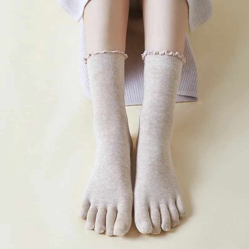 1/5 Paia di Calzini Senza Cuciture Traspiranti e Assorbenti per la Primavera, Nuovi Calzini Casual e Comodi in Puro Cotone per Donne