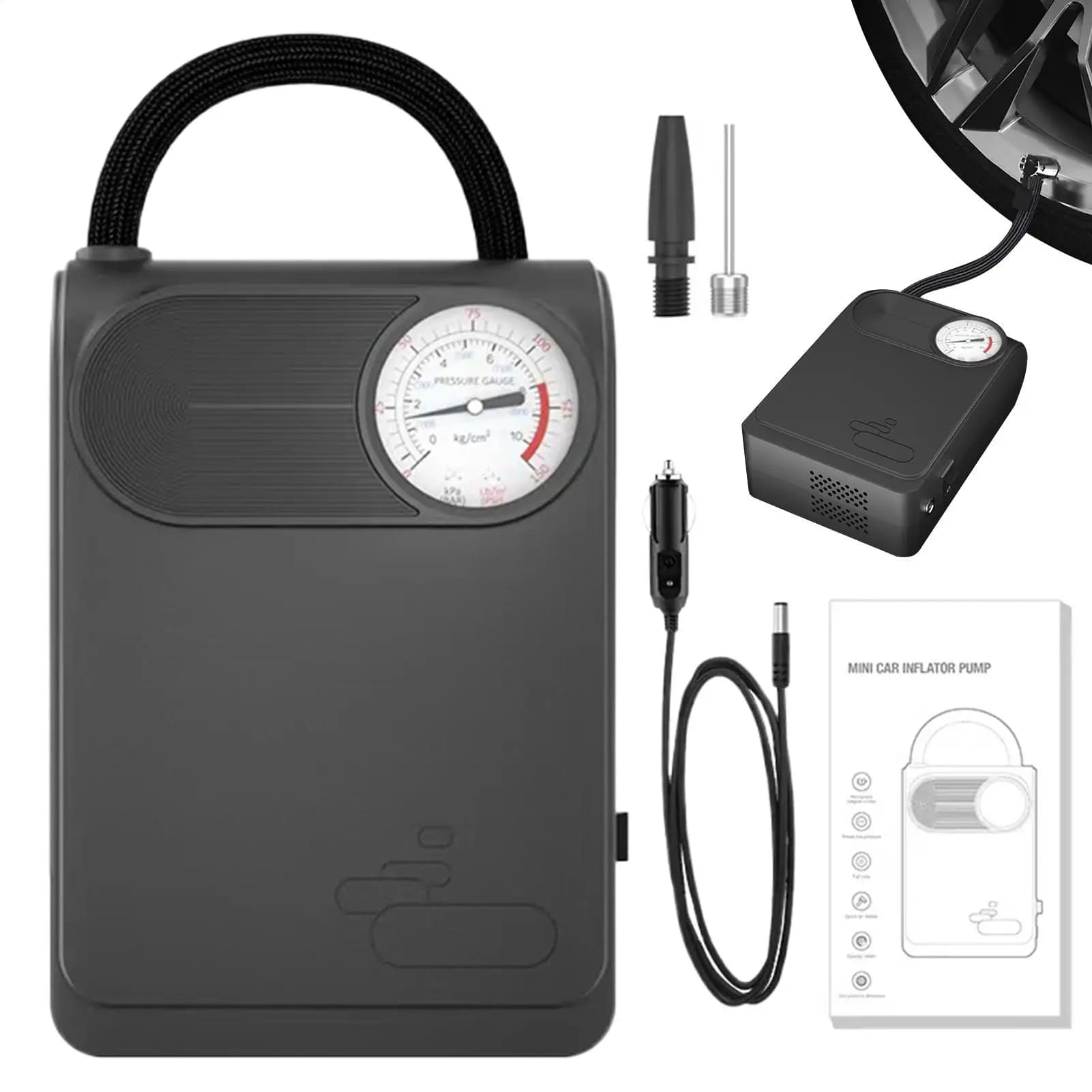 Pompa d'aria per pneumatici Spegnimento automatico portatile Strumento di gonfiaggio automobilistico Pompa d'aria per auto per motocicli Biciclette Palloni da basket