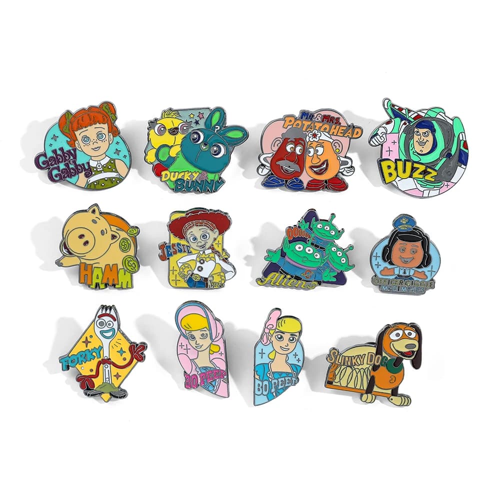 Toy Story Cartoon smalto Pins Buzz Lightyear Sheriff Woody Metal spilla Badge gioielli di moda zaino accessori regali