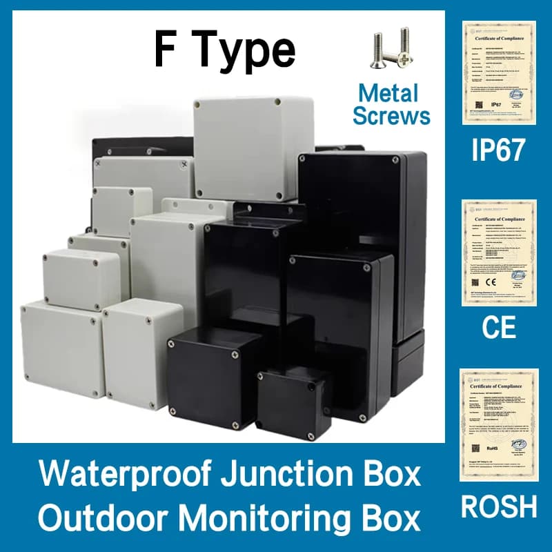 Black and white outdoor waterproof box Plastic box Electronic engineering box instrument waterproof junction box shell