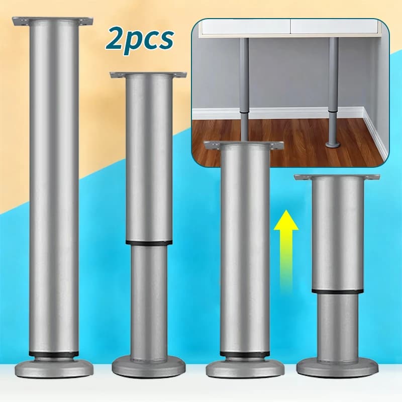 Colonne di supporto per gambe da tavolo telescopiche da 2 pezzi, altezza regolabile attraverso la rotazione, utilizzate per tavoli, armadi, divani, telai letto