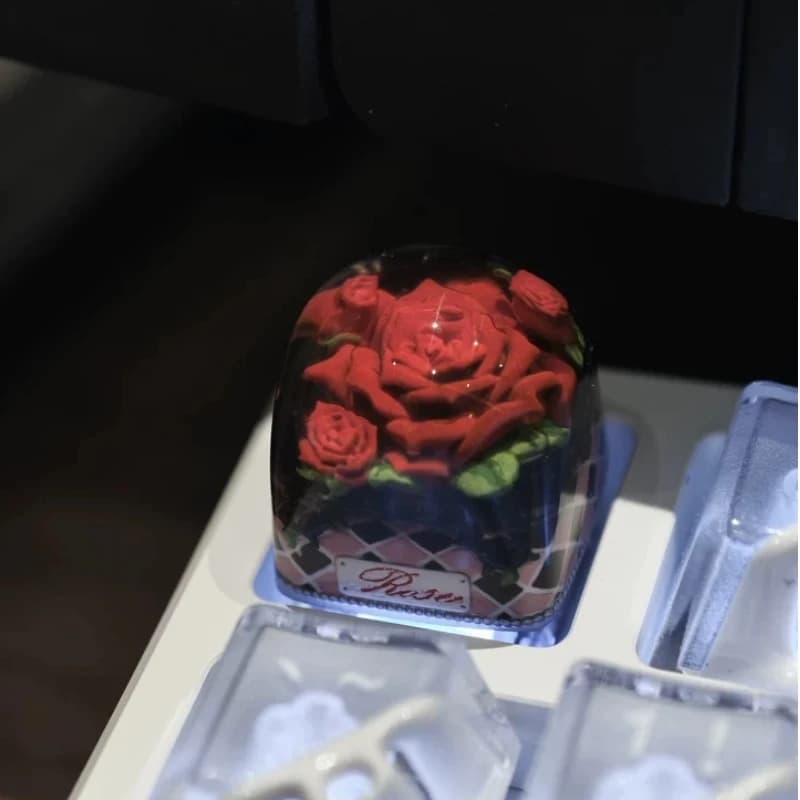 Thorn Rose Artisan Keycap Handmade Epoxy Resin ESC Key Cap Cute Floral Custom Keycap for Cherry MX Mechanical Keyboard Gift