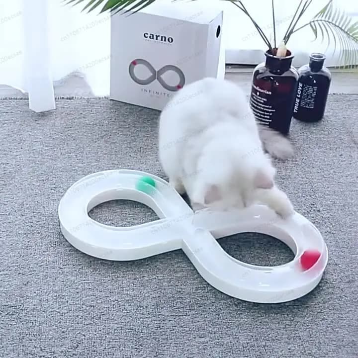 Giocattolo Automatico per Gatti | Gioco Interattivo con Palla Girevole e Bastoncino per Alleviare la Noia dei Gattini e dei Gatti, Accessori per Animali Domestici