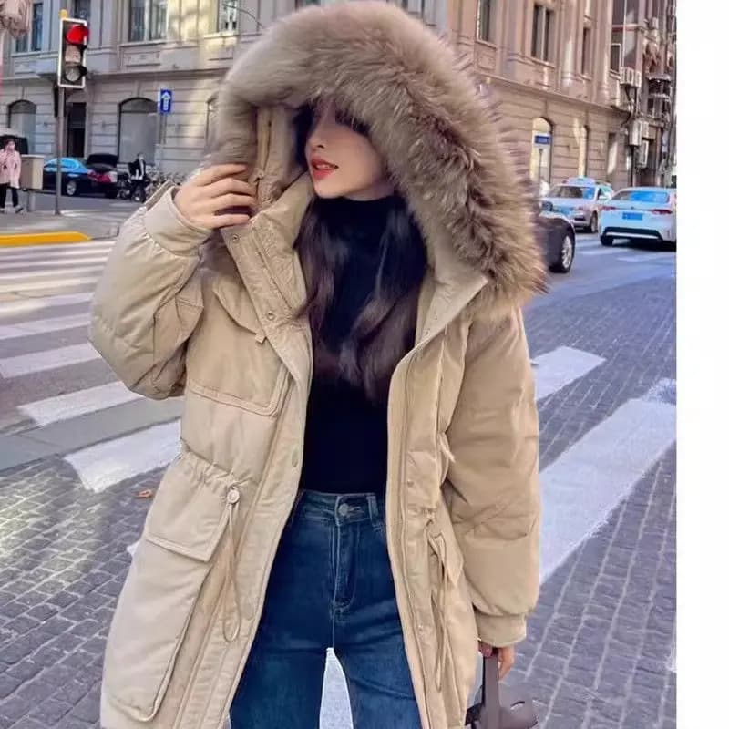 Piumino Parker oversize con cappuccio da pendolare da donna nuovo inverno 2025