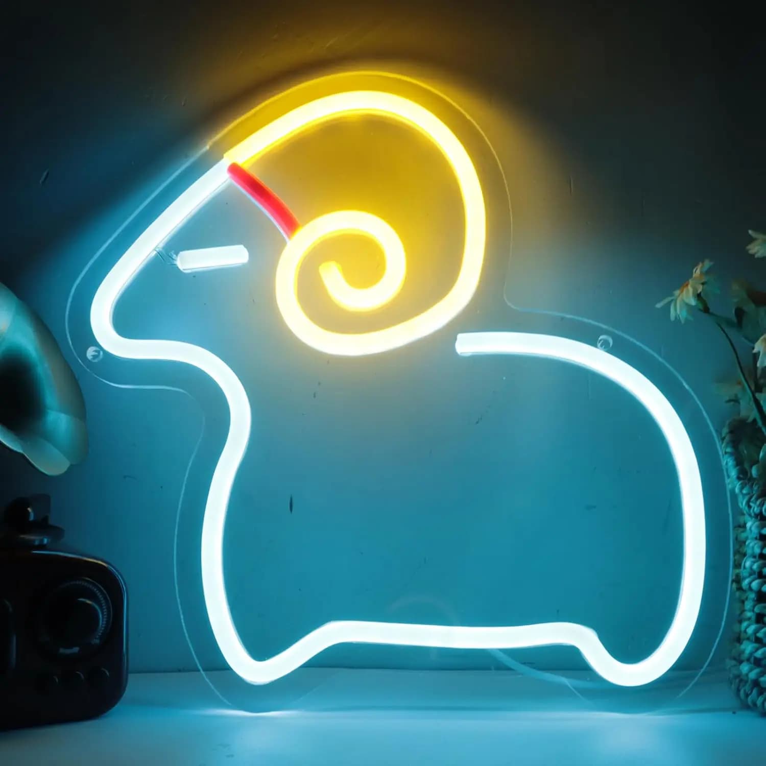 Insegne al Neon di capra pecore animali luci al Neon a LED per la decorazione della parete della stanza sala giochi decorazione della scuola della camera da letto regali di compleanno per i bambini