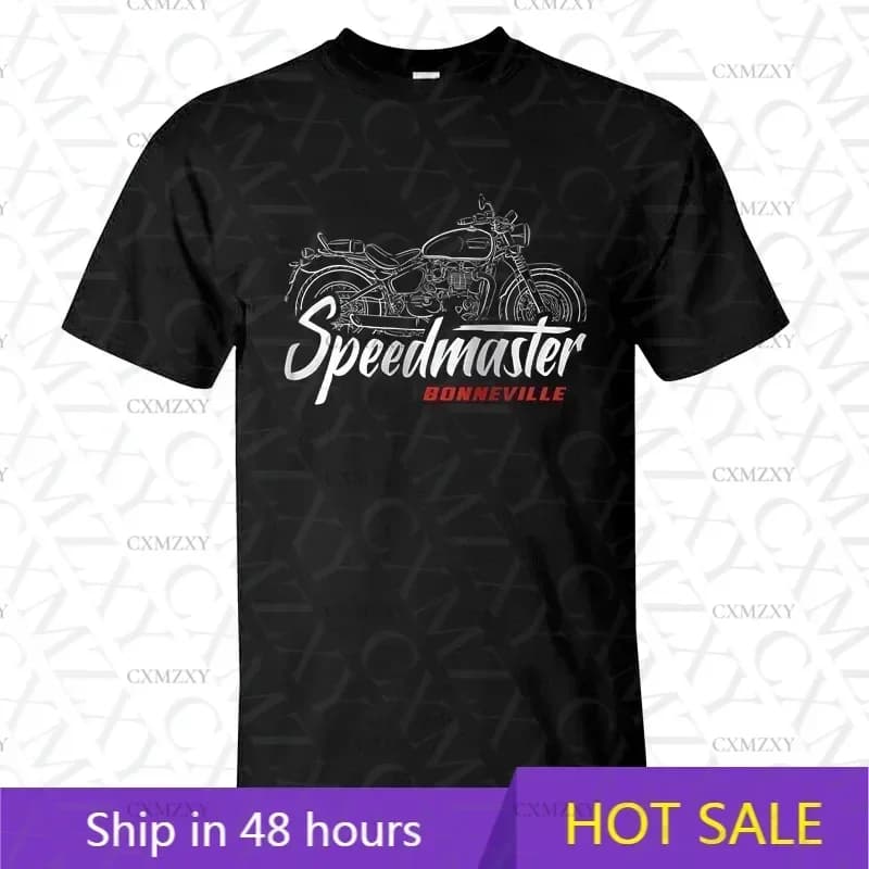 2025 Men's T-shirt Casual Triumphs Bonneville Speedmaster 2002-2025 Summer Graphic Short Sleeve 100% Cotton S-3XL Cool Tee