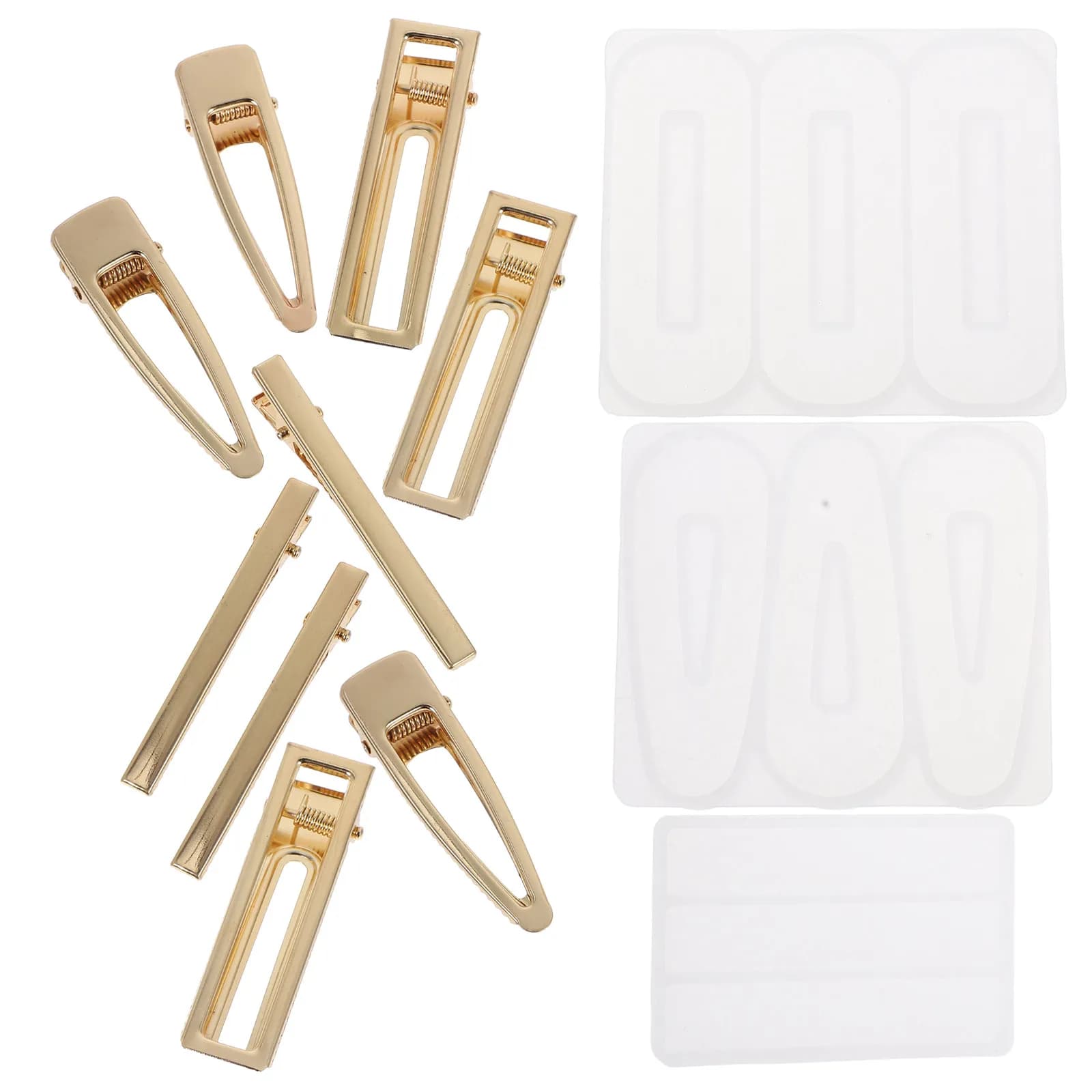 Set di 12 Stampi in Silicone per Fermagli per Capelli Fai-da-Te, Stampi in Resina Epossidica per Accessori, 3 Stili, Flessibili e Morbidi, Kit per Gioielli a Forma di Goccia d'Acqua