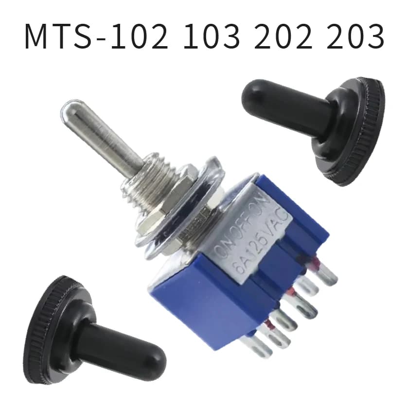 3/6Pin MTS-102/103/202/203 Interruttore a levetta ON-OFF-ON / ON-OFF AC 125V/6A 250V/3A Tappo impermeabile