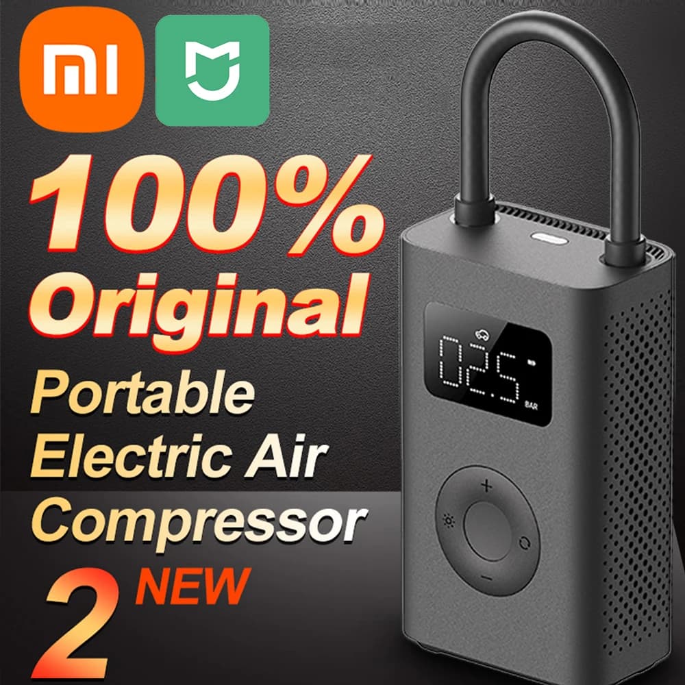 Xiaomi Mijia Pompa d'aria 2 Compressore d'aria elettrico Led Pompa multiutensile per bici Automotive Auto Tipo-C Gonfiatore 12V Mi Gonfiabile 2