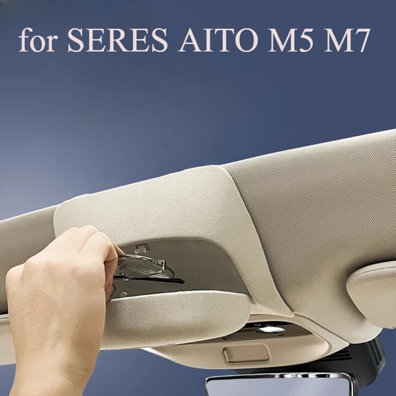 Custodia per occhiali per auto per SERES AITO M5 M7 Scatola portaoggetti per occhiali da sole ABS / Porta occhiali da soffitto in pelle scamosciata Organizer Accessori auto