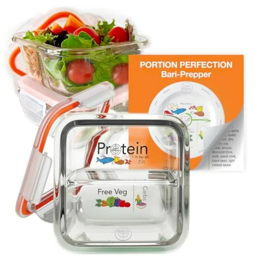 Must Haves bariatrici / Contenitori per la preparazione dei pasti bariatrici da 3 pezzi Contenitore riutilizzabile per il controllo delle porzioni in vetro | La manica gastrica deve avere