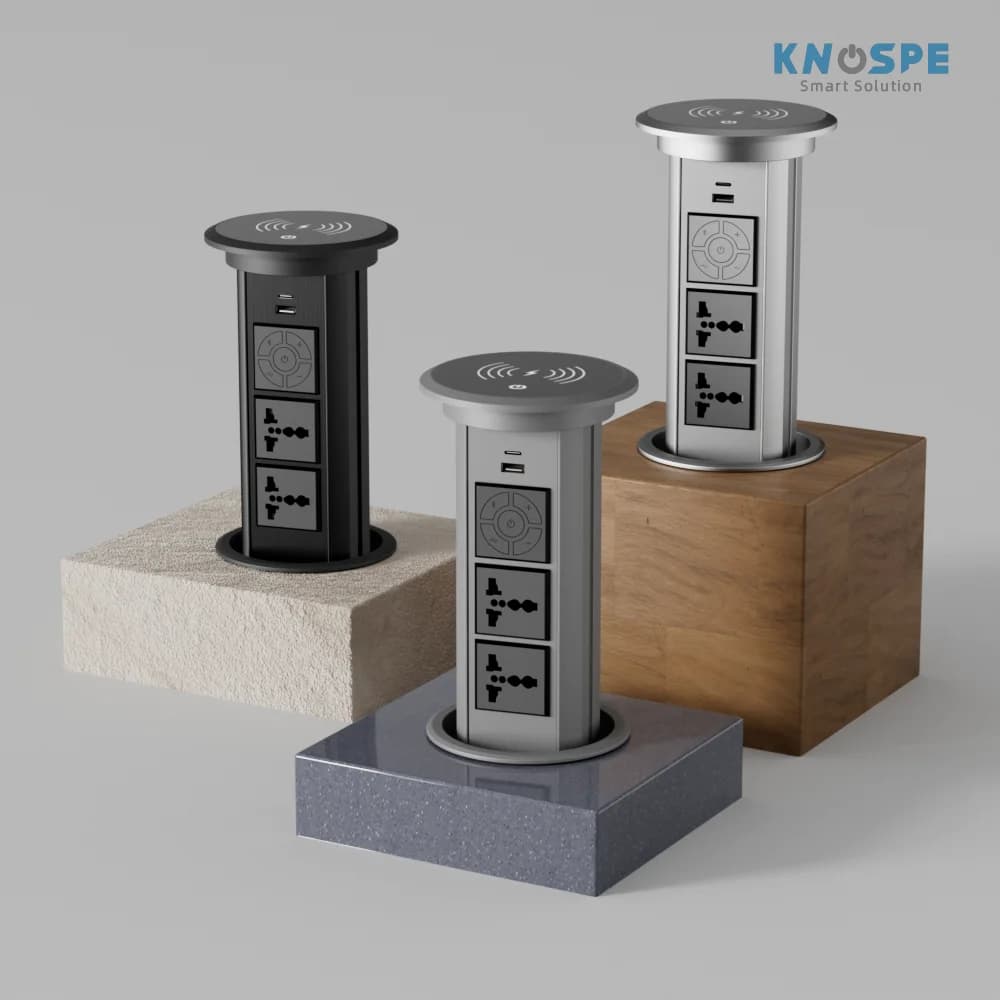 Wireless Motorized Pop-up Socket IP44 for SAA/CE/CB/UKCV//ETL/KC/CCC/ISO USB Tabletop Smart Outlet Kitchen Island Plug