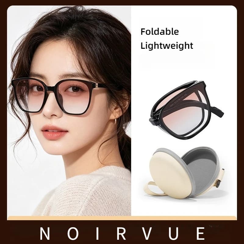NOIRVUE 2026 Foldable Gradient Polarized Sunglasses for Adults TR90 UV400 with Case，Outdoor Fashion Glasses