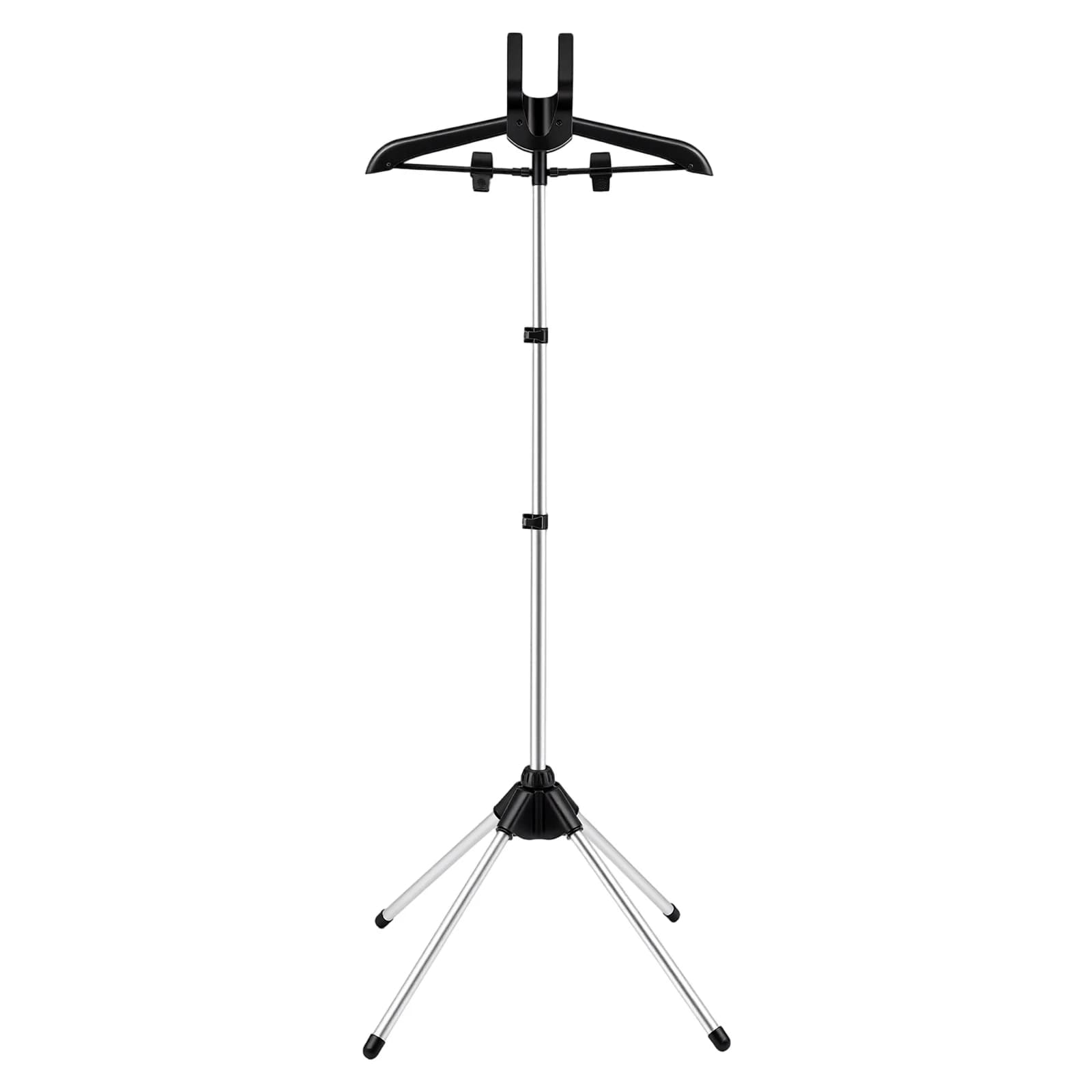 Appendiabiti Pieghevole con Supporto per Stiratore a Vapore, Altezza Regolabile, Accessori per Stiratura a Vapore