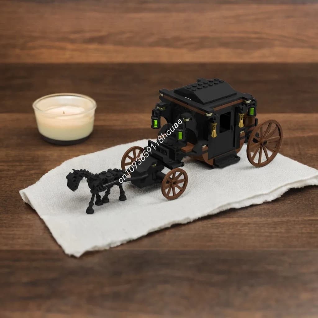 210PCS MOC Carrozza del mangiatore di morte Architettura medievale Carrozza Blocchi di costruzione creativi Giocattoli educativi Regali per ragazzi Ornamenti