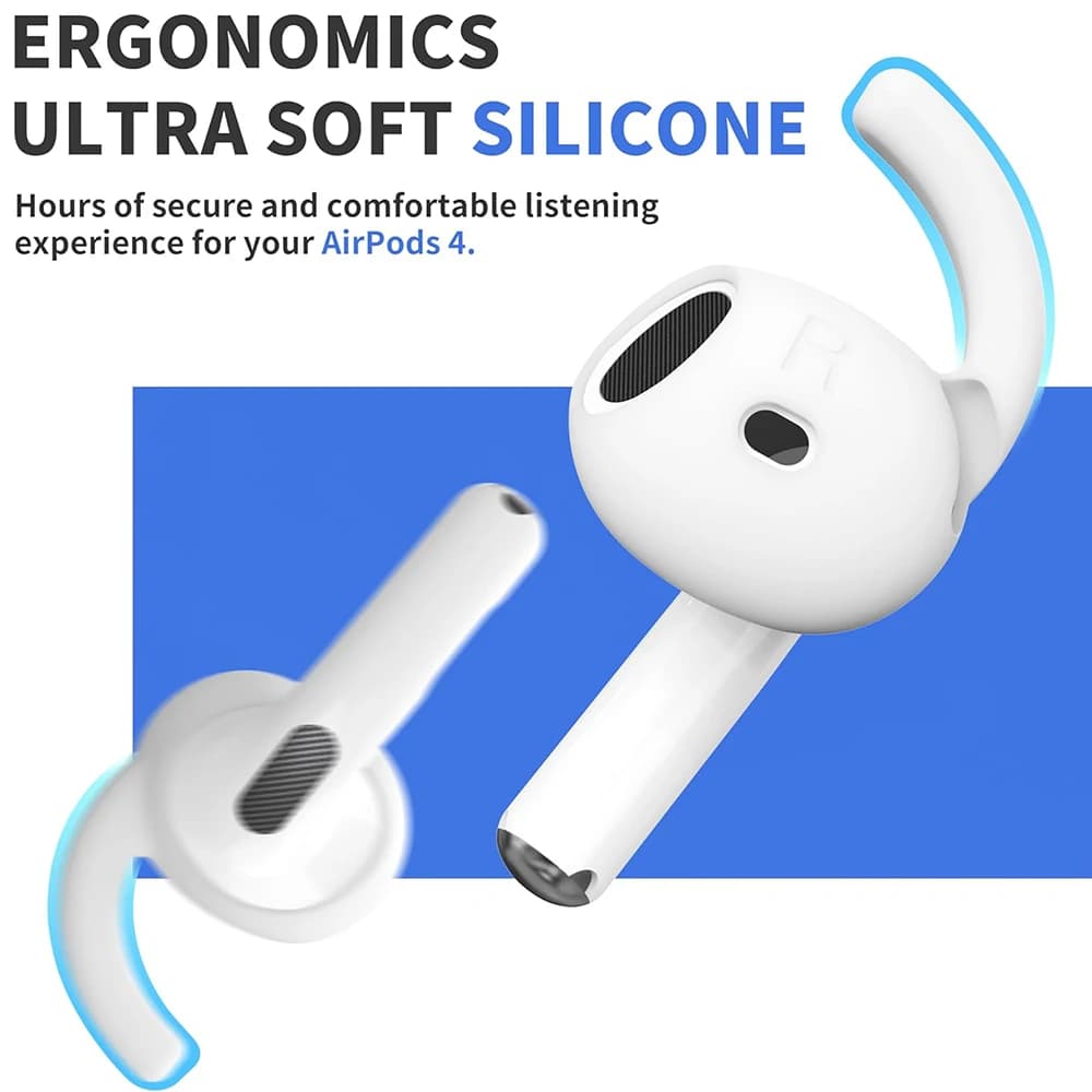 Soft Silicone Earbuds Earhook Replacement Anti Slip Anti-Lost Ear Tips Cover for Apple AirPods 4 Gen Non-Slip Protective Sleeve