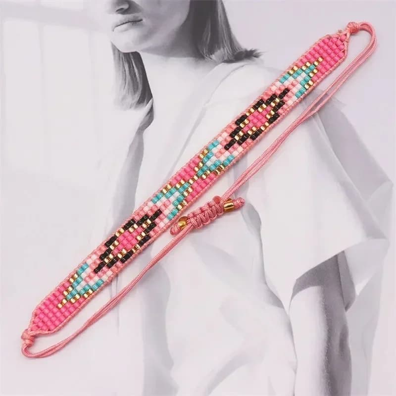 Rice bead bracelet Arrow Triangle Originality Fashion Hand knitting Bohemia Adjustable Geometry Female Beaded bracelet set