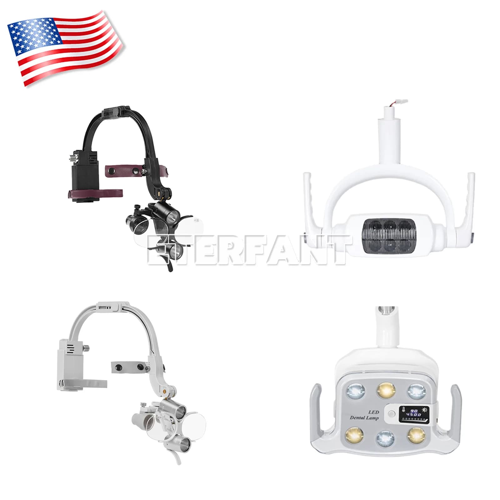 3.5X Dental surgical belt Binocular Enlargement lenses 5W LED Light 2 LED/6LED 8W/9W Oral Lamp Without Shadows Light Induction Sensor