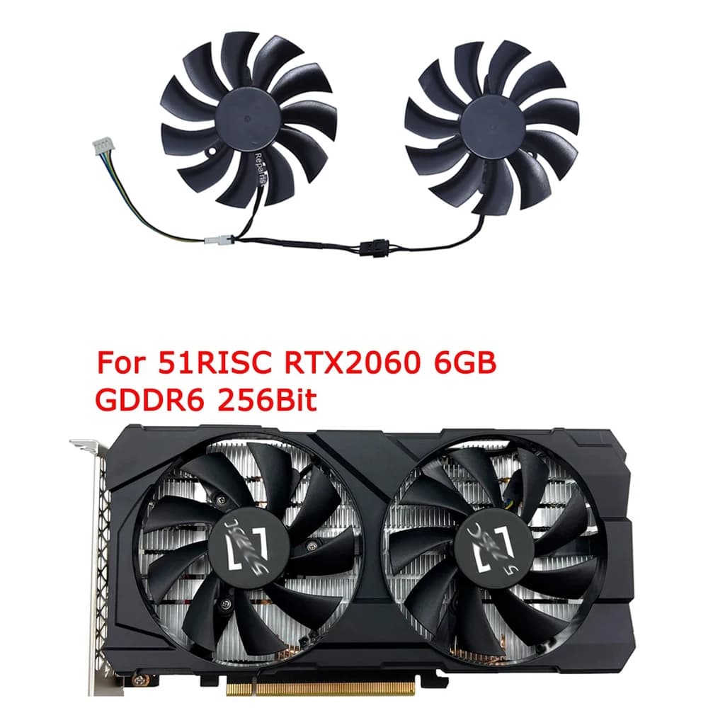 Ventola della scheda video GPU di raffreddamento per 51RISC rtx2060 6G, per For SOYO ABIT JIESHUO MLLSE rtx 3070 TiM 8G 3060M 3070M,For 51risc RTX 3070 TiM 8gb,2 pezzi/set,FL8015 12VB
