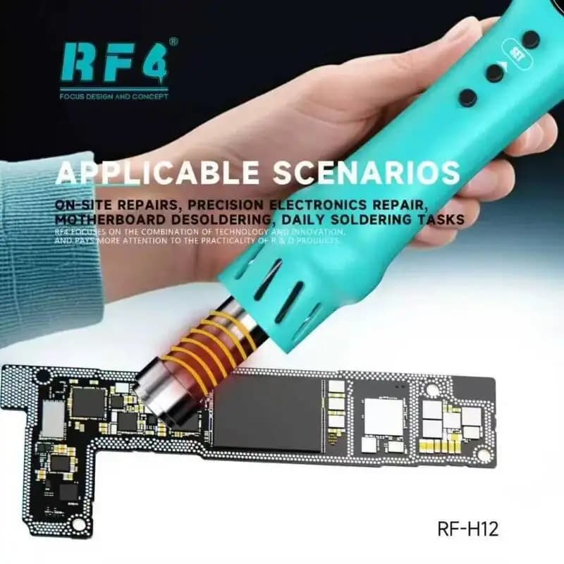 RF4 RF-H12 Micro pistola ad aria calda con supporto rilavorazione LCD digitale asciugacapelli pistola termica a temperatura regolabile per strumenti di riparazione del telefono