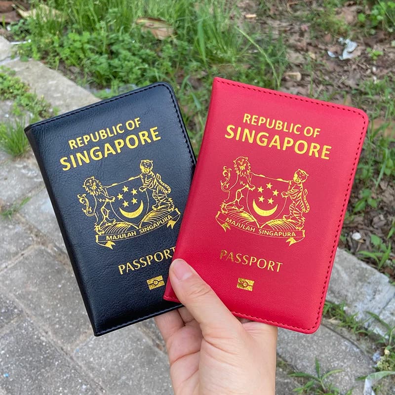 Passport case of the Republic of Singapore Fashionable passport case Travel Wallet Protection card holder for passport in PU