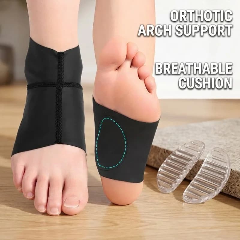 Solette Ortopediche con Supporto per Arco Plantare per Uomo e Donna, Cuscinetti Traspiranti per Piedi Piatti, Calze a Compressione per Supporto Caviglia