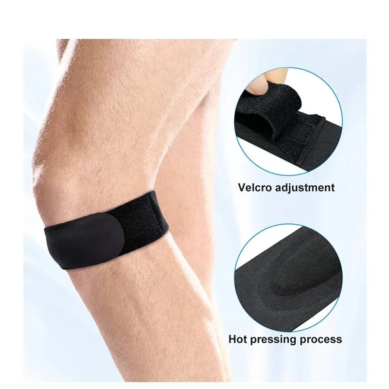Fascia per ginocchio regolabile Protezione professionale 1 pz Cinghia per ginocchio Ginocchiera sportiva Protezione con cintura Fascia per ginocchio aperta