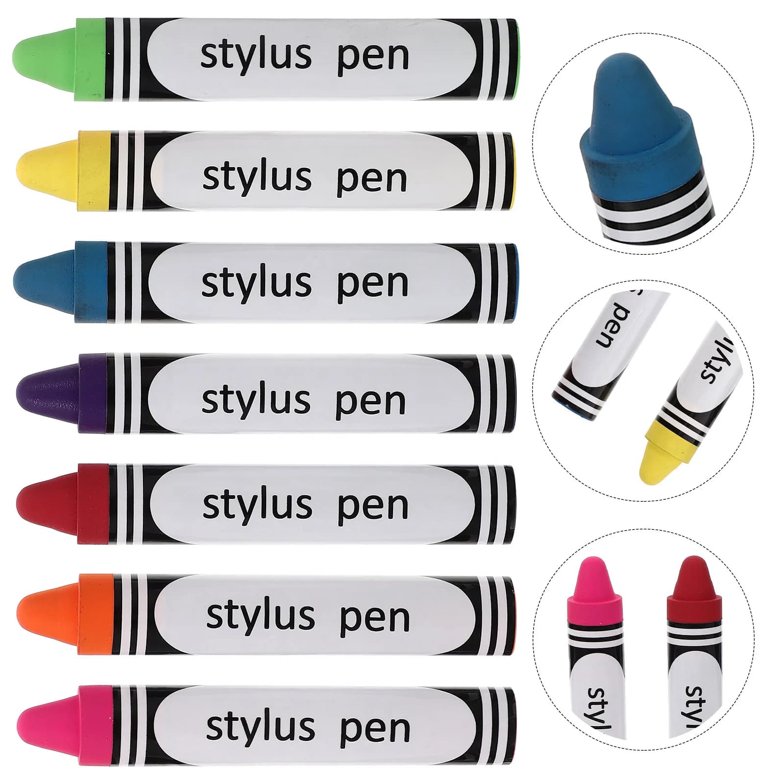 Set di 7 Penne Stilo Capacitive Premium in Metallo e Silicone per Smartphone e Tablet, Scrittura Fluida e Controllo Preciso