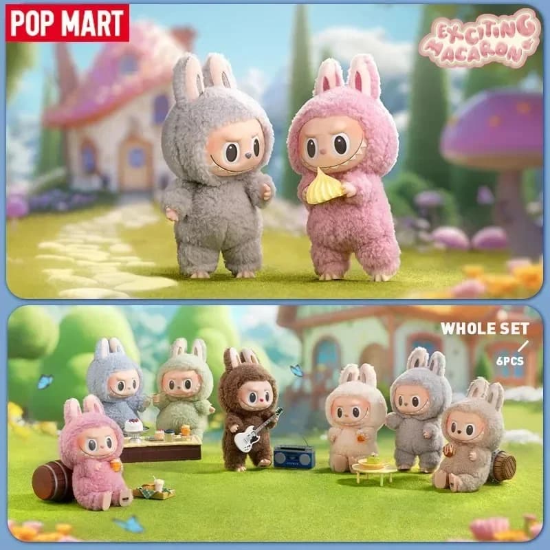 POP MART LABUBU V1 THE MONSTERS Emozionante Macaron Vinile Viso Sorpresa Scatola Mistero Cieca Scatola Giocattoli Kawaii Anime Action Figure Regalo