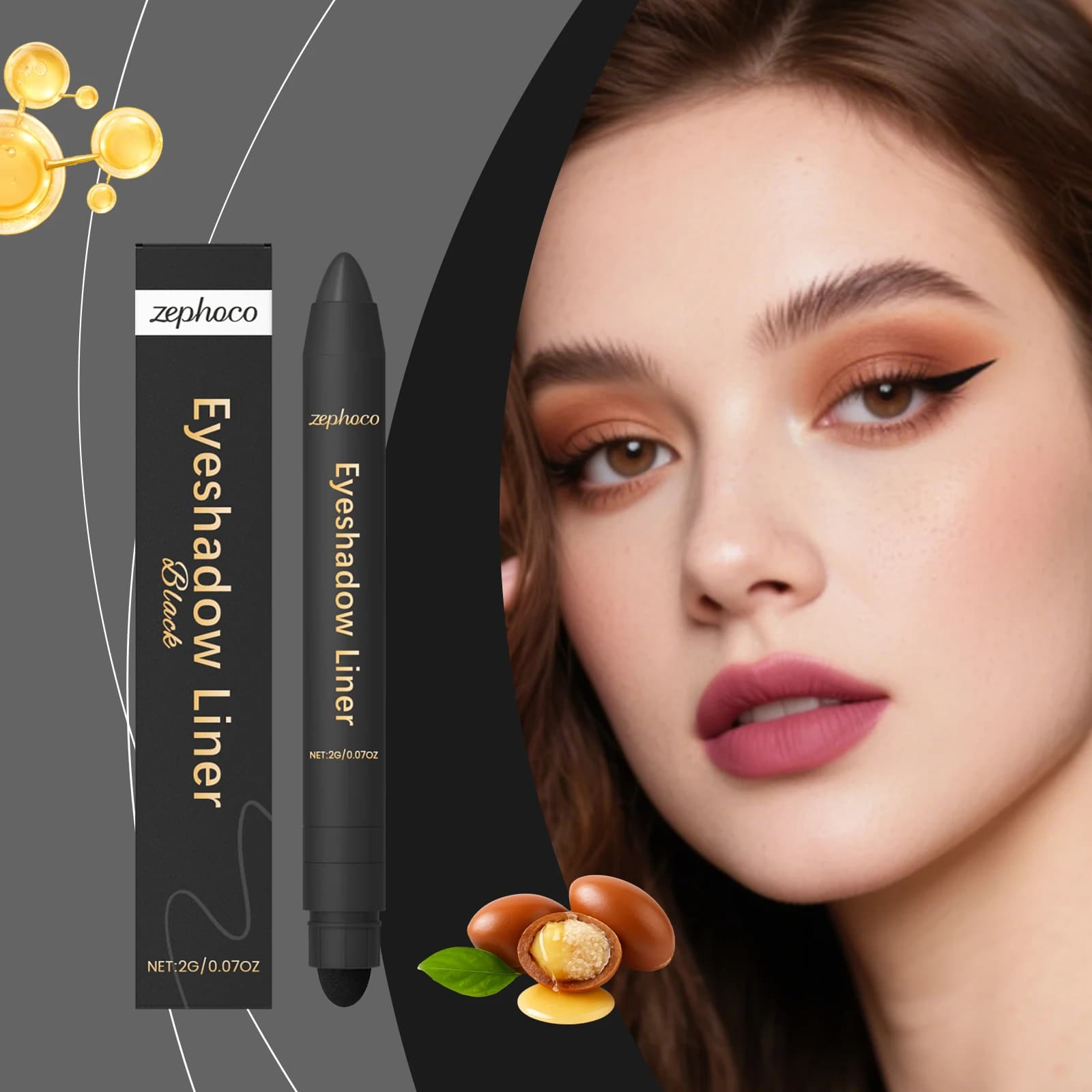Zephoco Eyeliner colorato Smokey Eye Shadow 2 in 1 Trucco impermeabile e resistente al sudore Ombretto glitter lucido Stick Eye Liner Pen