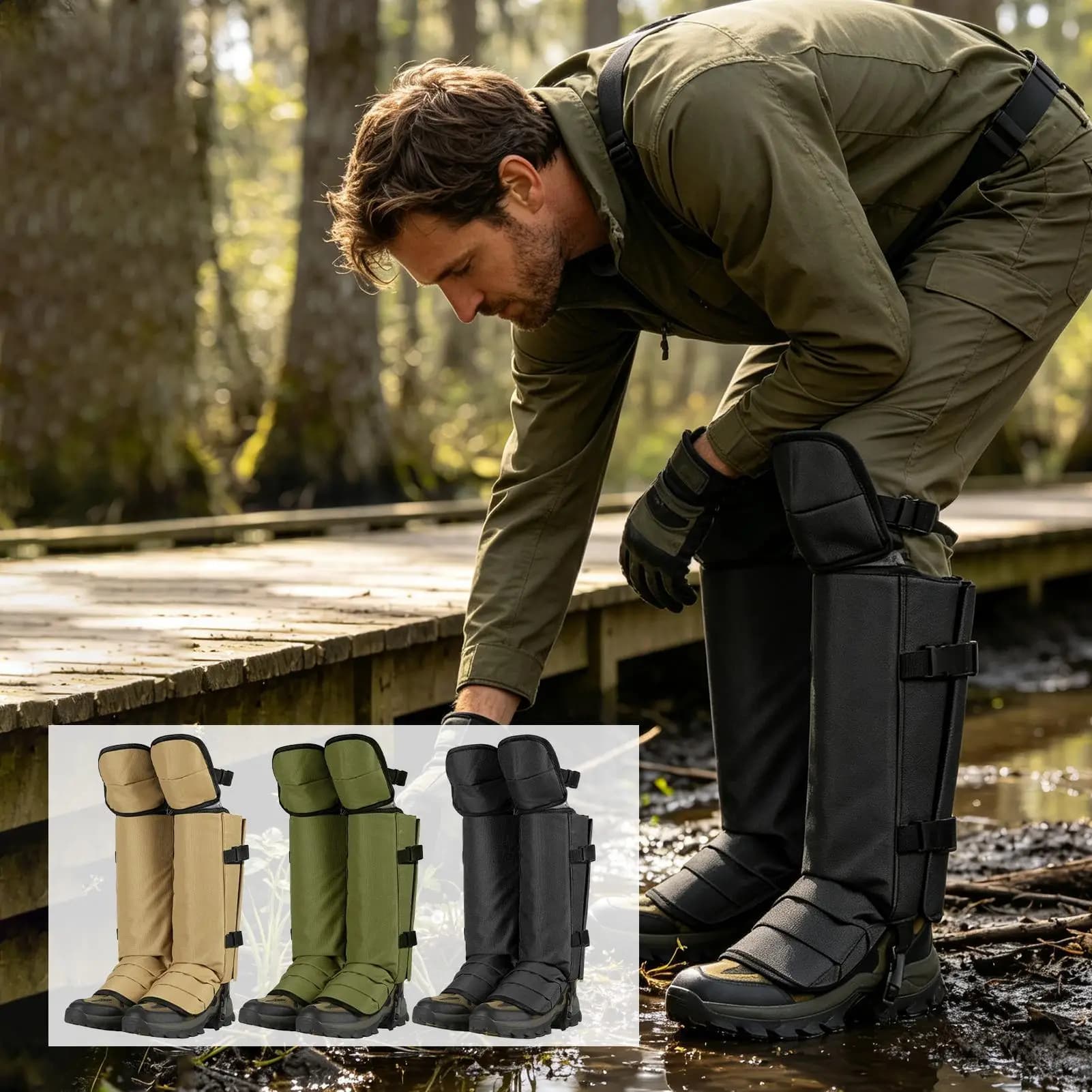 Cold Weather Winter Boot Gaiters Waterproof Leg Protection Trail Gaiters Snowboarding Hiking Climbing Camping For Men Women