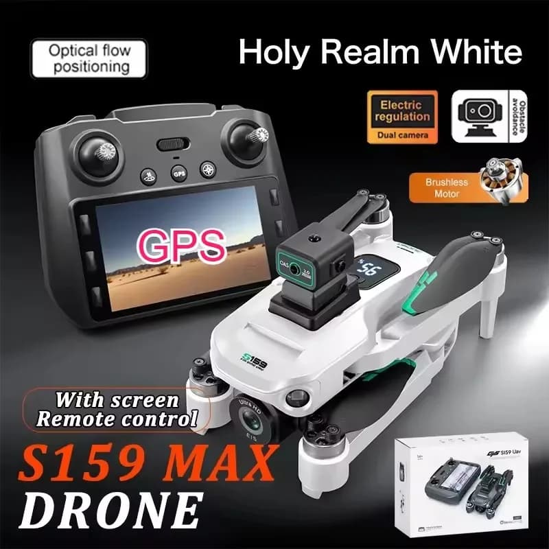 NUOVO Drone S159 Professionale con Fotocamera 8K, Quadricottero per Fotografia Aerea con Schermo, Telecomando, WIFI 5G, GPS, FPV, Dron RC 5000M