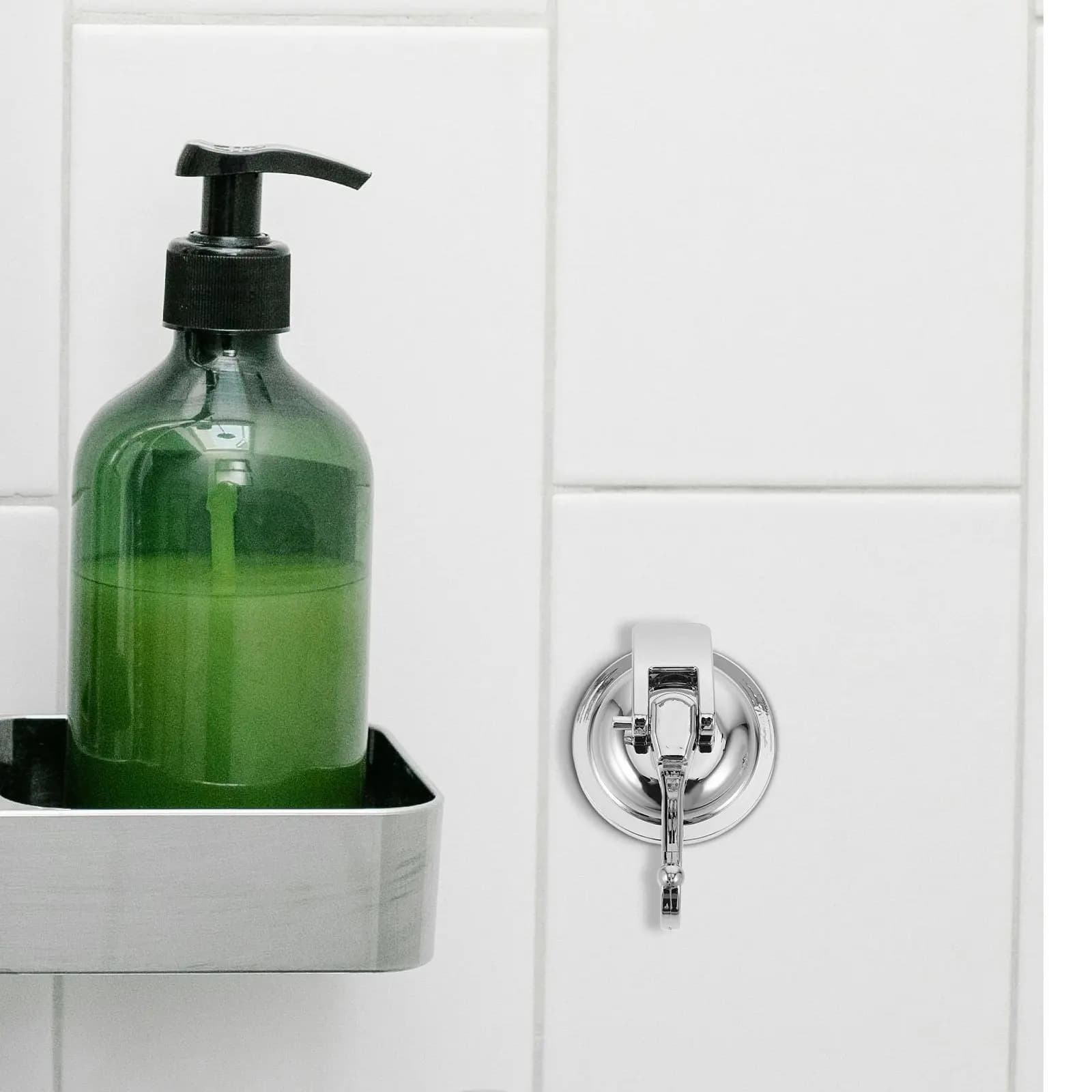 2 Pezzi Ganci a Ventosa Robusti in ABS, Design Stabile, Superficie Liscia, Compatibili con Vetri e Asciugamani per Doccia