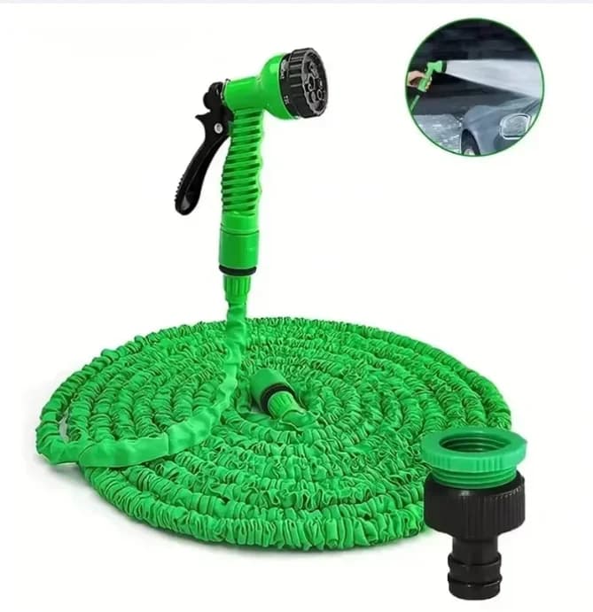 8-Mode Expandable Garden Hose Flexible Retractable Water Pipe with Spray Nozzle for Car Wash, Garden Watering & Home Cleaning