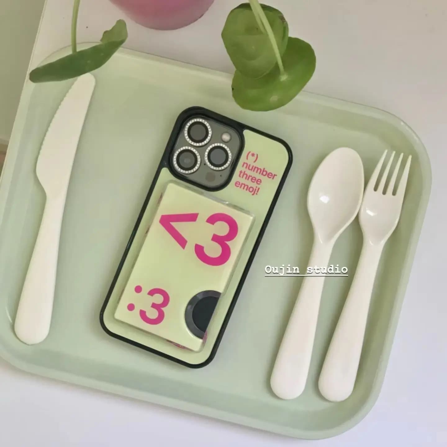 Korean Insd Digital Three Yellow Phone Case For iPhone 17Air 17 16 15 14 13 12 11 Pro Max 7 8 Plus Mini X XR XS Y2K Sweet Cover