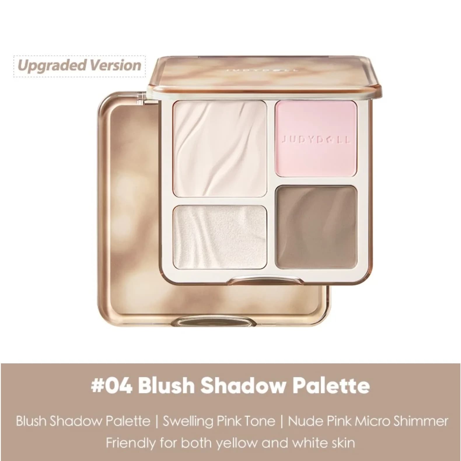 Judydoll All In One 3D Highlighter Contour Bronzer Palette Nude Makeup Natural Color Rendering Long-Lasting Matte Pearlescent