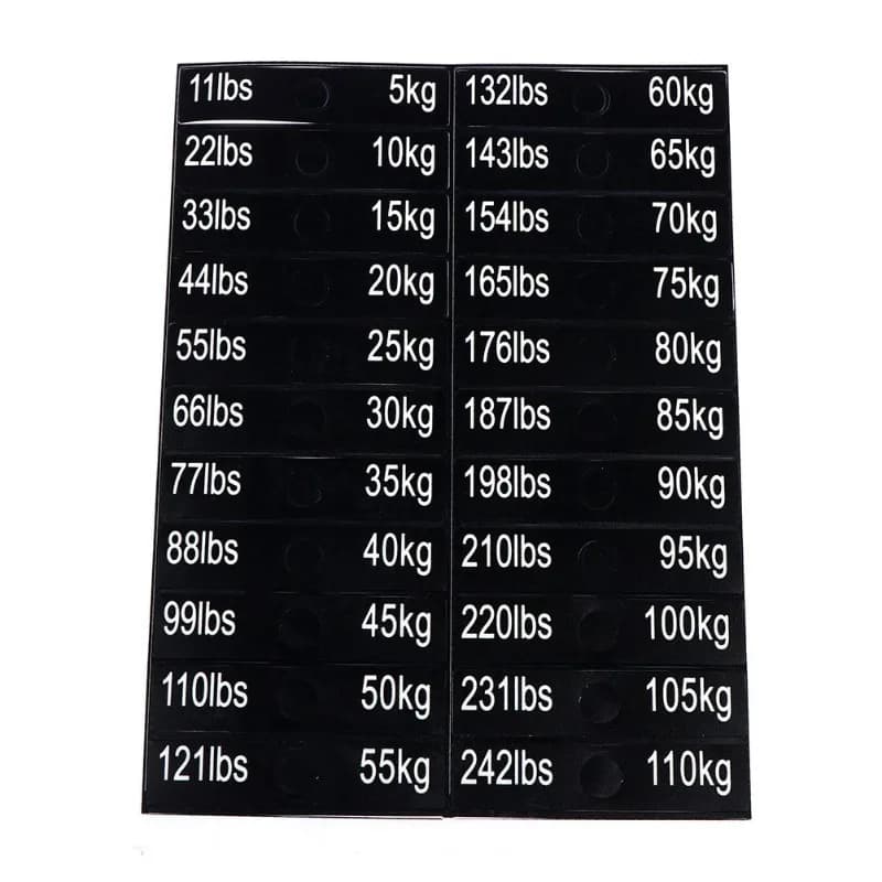 Gym Equipment Weight Plate Label Sticker Strength Training Machine Weight Mark Decal Single Sheet