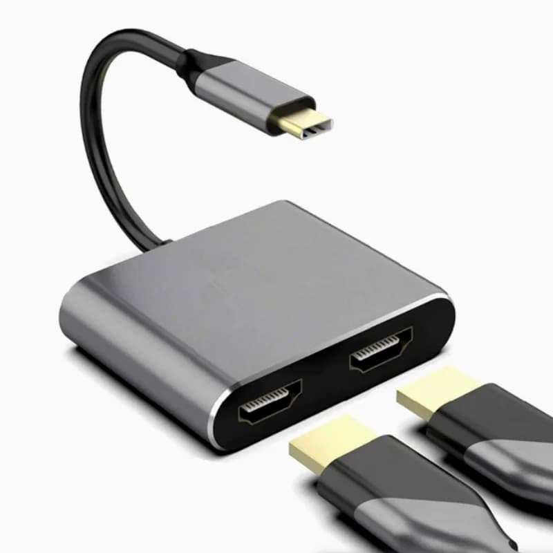 USB-C Hub with Docking Station, 2x HDMI 4K, USB 3.0, Quick Charging PD, Dual Display Extension for MacBook