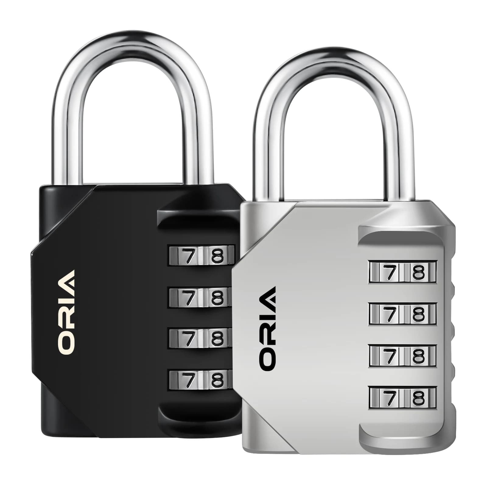 ORIA 2PCS Lucchetti a combinazione Lucchetti con password esterna impermeabili a 4 cifre Serrature antifurto per porta Valigia Borsa Armadietto Palestra Serratura