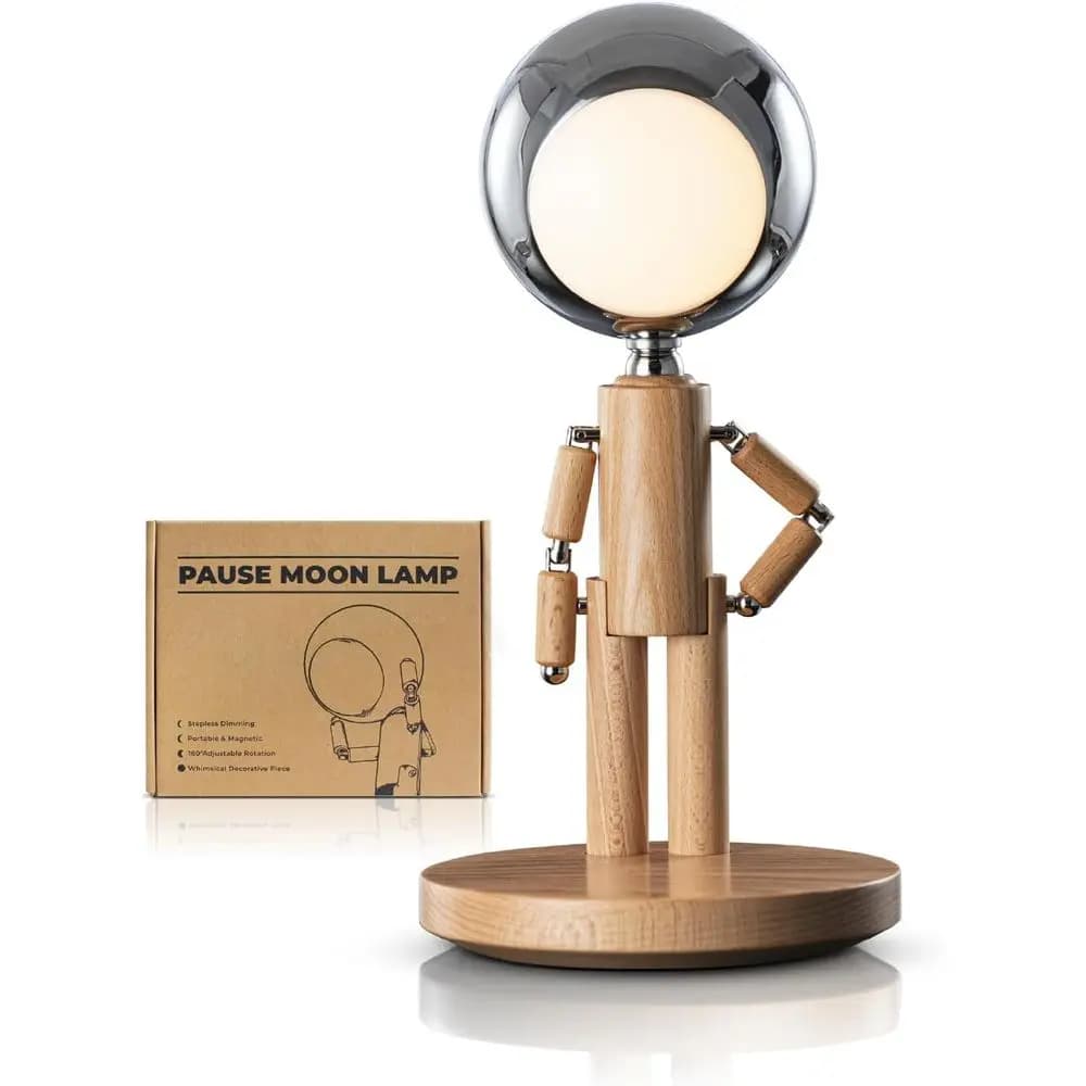 Lampada da Scrivania in Legno Regolabile a 3 Colori con Dimmerazione a Gradini per Casa e Ufficio
