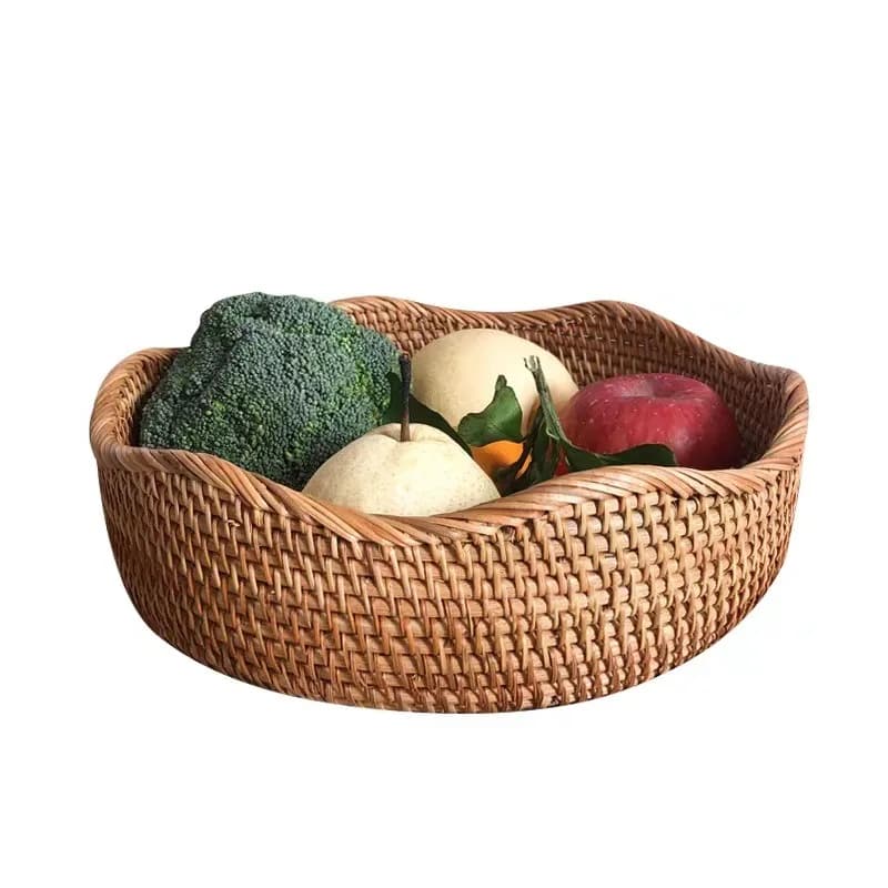 Cesto portaoggetti in rattan per cucina, frutta secca, snack, caramelle, pane