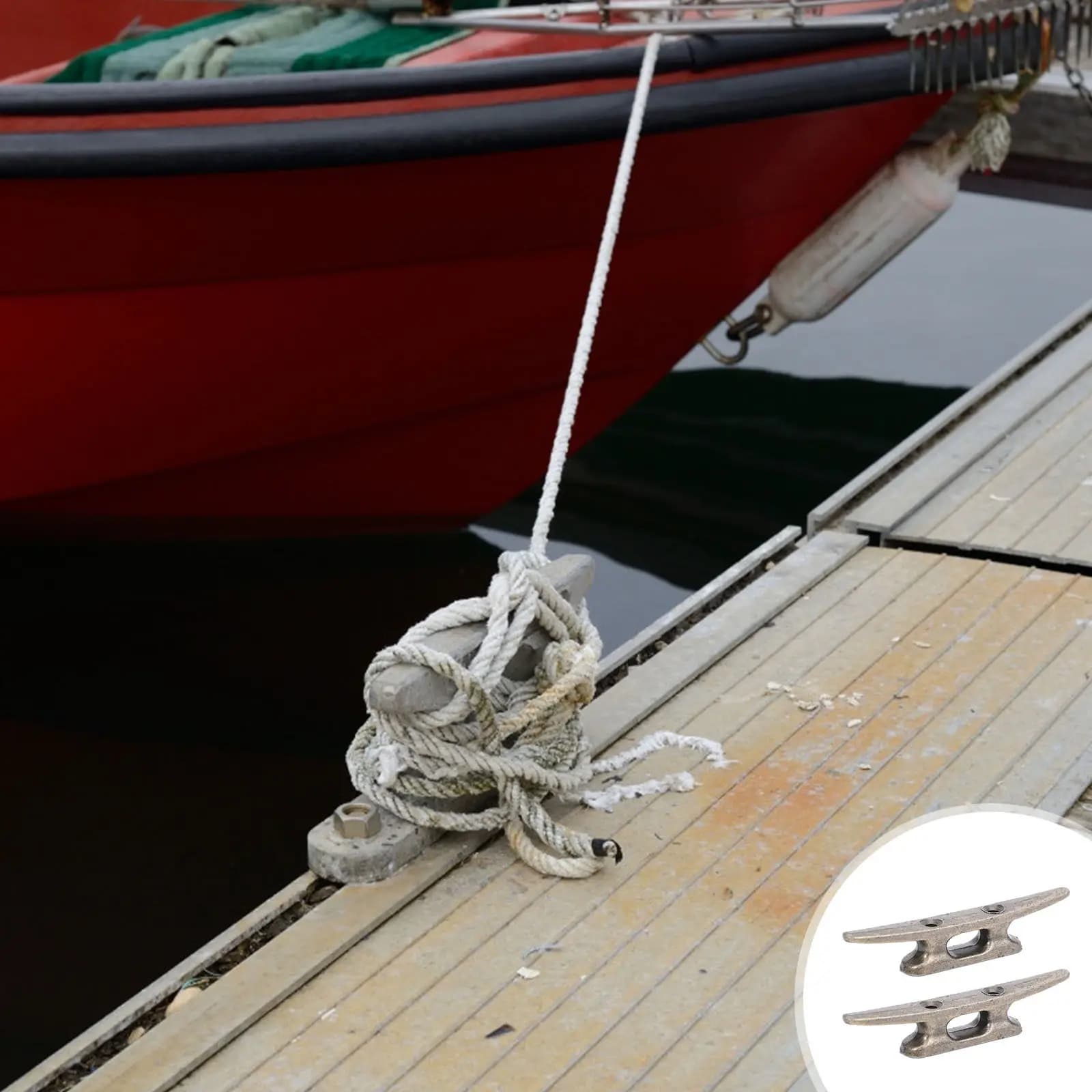 2Pcs Light Rope Cleats Zinc Alloy Boat Cleats Open Base Marine Mooring Accessories Dock Rope Holder Boat Hook Marine Dock Cleat