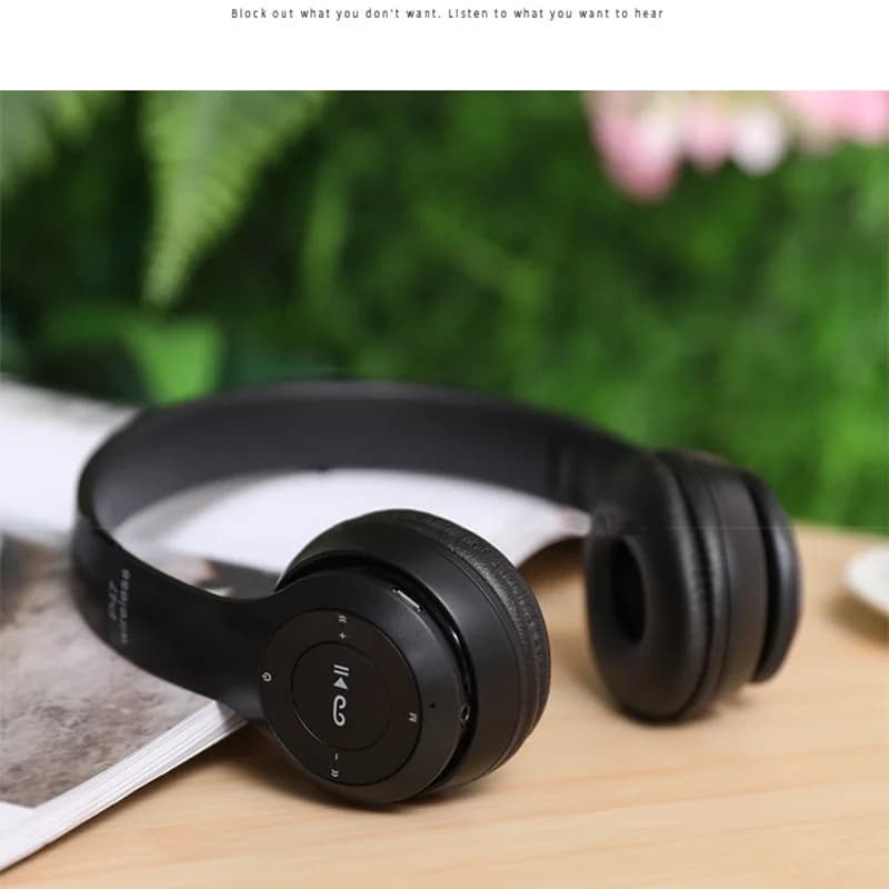 Cuffie P47 Bluetooth 5.0 Wireless Pieghevoli Stereo per Sport e Gaming con Microfono